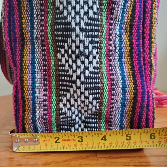 Handcrafted Colorful Striped Boho Women's Shoulder Bag - Picture 15 of 15